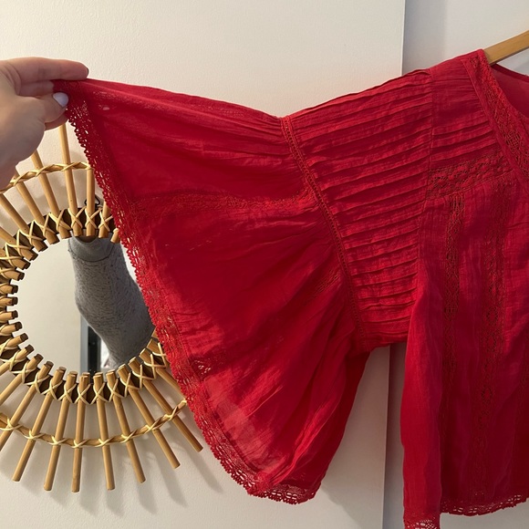 Cotton Blouse with Flowy Sleeves - Picture 4 of 5